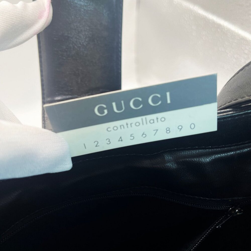 Authentic GUCCI Ophidia Logo Leather Vintage Shoulder Bag Purse Black - Picture 3 of 12